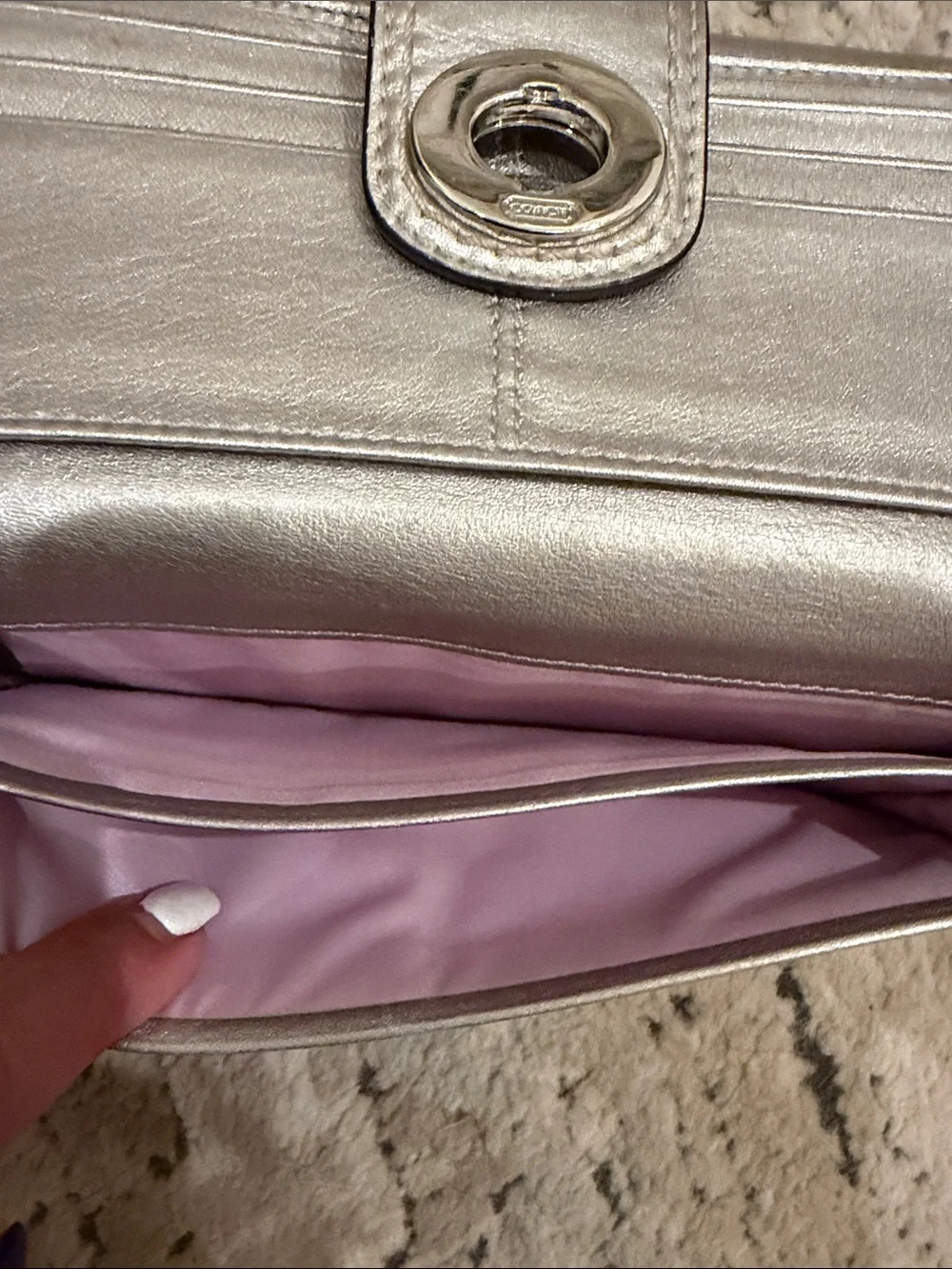 Coach Metallic Champagne Leather Wallet